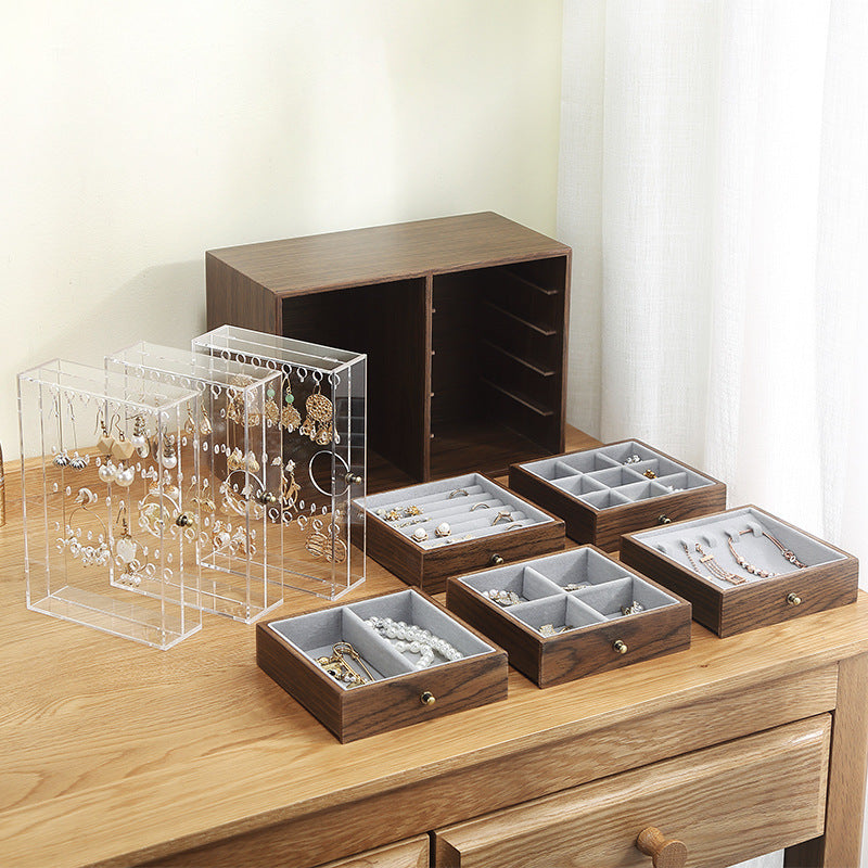 Elegant storage: wooden box for jewelry and cosmetics