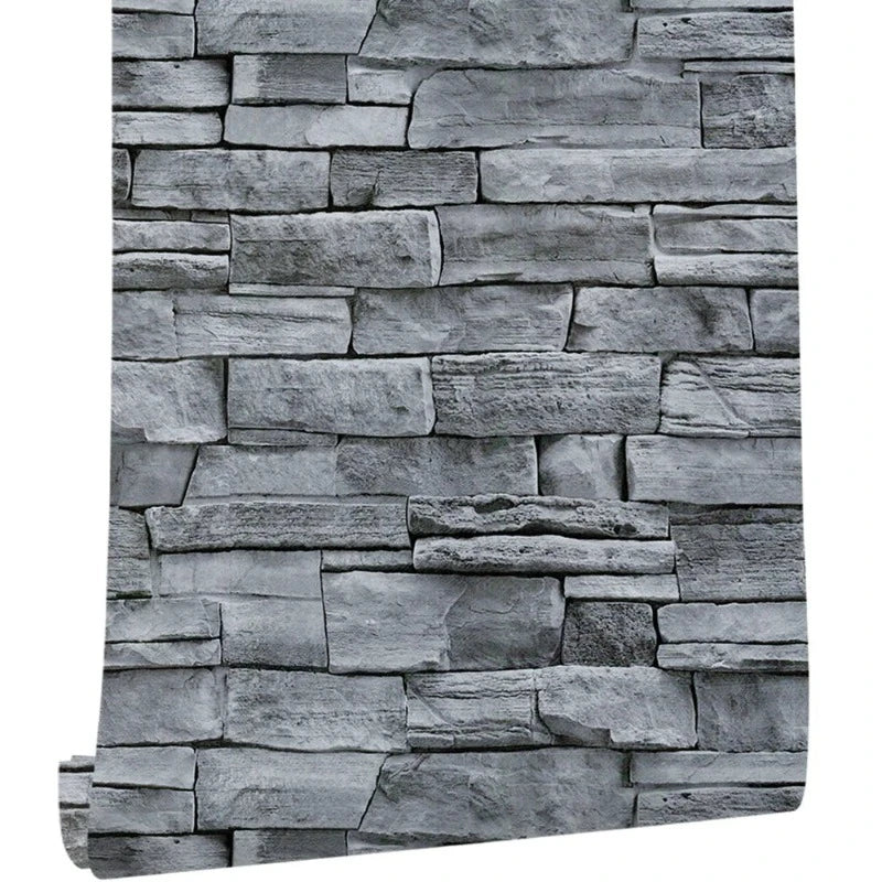 Gray self-adhesive brick wallpaper for your kitchen!