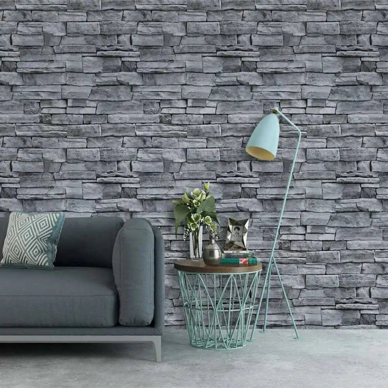 Gray self-adhesive brick wallpaper for your kitchen!