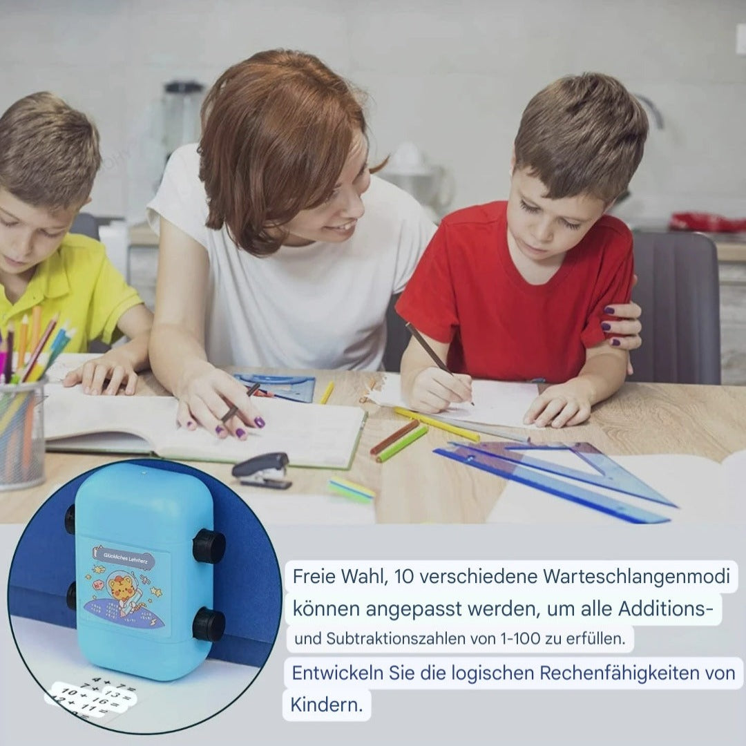 Mach Mathe zum Kinderspiel mit dem wieder-verwendbaren Mathe-Rollerstempel!