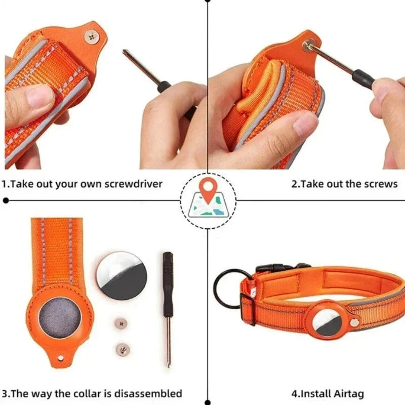 Wasserdichter Airtag Halsband & GPS Tracker für dein Hund!