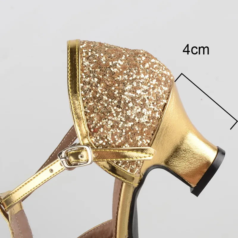 Our golden high heels with style