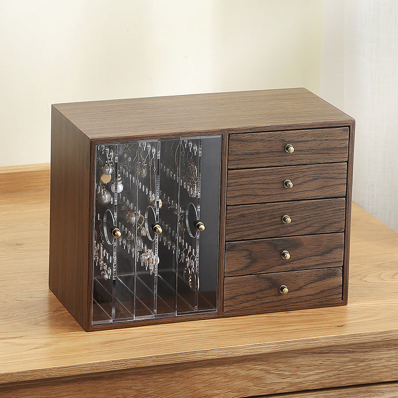 Elegant storage: wooden box for jewelry and cosmetics