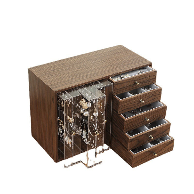 Elegant storage: wooden box for jewelry and cosmetics